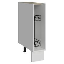 Balcão Porta-Temperos Madesa para Cozinha Lux, Glamy e Stella 20 x 60 cm (Sem Tampo) - Branco Balcão Porta-Temperos Madesa para Cozinha Lux, Glamy e Stella 20 x 60 cm (Sem Tampo) - Branco