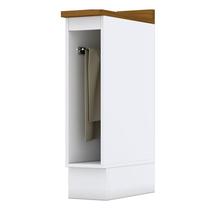 Balcão Porta Toalha 20 cm Nova York Branco com Tampo Nature Henn