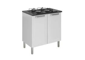 Balcão pra Cooktop Itatiaia Linha Tarsila 80cm Aço Branco com 2 Portas e Prateleiras