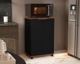 Balcão Pratic para Microondas 2 portas Preto/Freijó ENVIA SOMENTE 01 UN