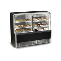 Balcão Quente/Frio-torta Gelopar Vidro Reto 1,40m Preto - GQEA-140R PF 127V