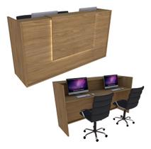 Balcão Recepção 173cm Freijó Syncro - LINHA BLACK - Mod 2.1