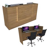Balcão Recepção 183cm Freijó Syncro - Linha Premium -Mod 2.1