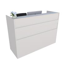 Balcão Recepção Caixa 100cm Branco - Linha Premium - Mod 1.3