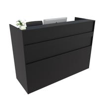 Balcão Recepção Caixa 118cm Preto - Linha Premium - Mod 1.3