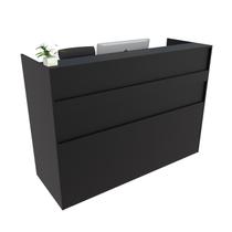 Balcão Recepção Caixa 122cm Preto - Linha Premium - Mod 1.3