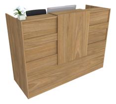 Balcão Recepção Caixa 124cm Freijó Syncro - Premium Mod 1.1