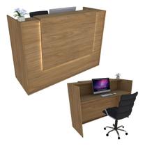 Balcão Recepção Caixa 124cm Freijó Syncro - Premium -Mod 2.1