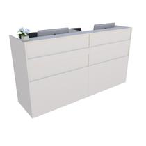 Balcão Recepção Caixa 181cm Off White - Premium -Mod 1.3