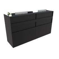 Balcão Recepção Caixa 201cm Preto - Linha Premium - Mod 1.3