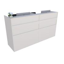 Balcão Recepção Caixa 213cm Branco - Linha Premium - Mod 1.3