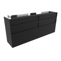 Balcão Recepção Caixa 222cm Preto - Linha Premium - Mod 1.3 - Marcenaria Online