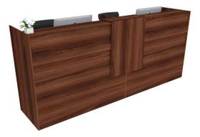 Balcão Recepção Caixa 223cm Álamo - Linha Premium - Modelo 1.1