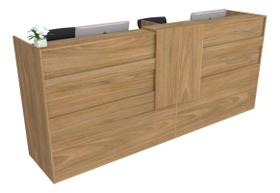 Balcão Recepção Caixa 223cm Freijó Syncro - Linha Premium - Modelo 1.1