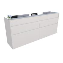 Balcão Recepção Caixa 239cm Branco - Linha Premium - Mod 1.3