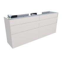 Balcão Recepção Caixa 248cm Off White - Premium -Mod 1.3