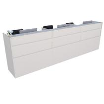Balcão Recepção Caixa 272cm Branco - Linha Premium - Mod 1.3