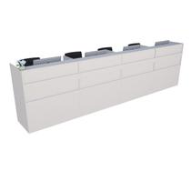 Balcão Recepção Caixa 441cm Branco - Linha Premium - Mod 1.3