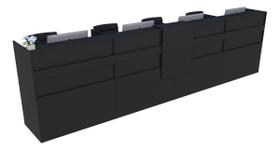 Balcão Recepção Caixa 444cm Preto - Linha Premium - Mod 1.1