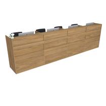 Balcão Recepção Caixa 535cm Freijó Syncro - Premium -Mod 1.3