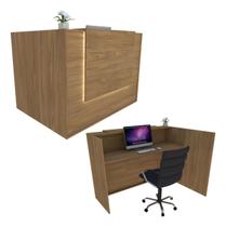 Balcão Recepção Caixa em L 154cm Freijó Syncro Premium 2.1 Balcão Recepção Caixa em L 154cm Freijó Syncro Premium 2.1