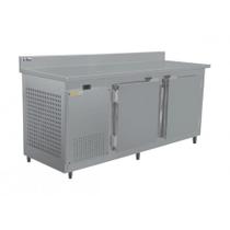 Balcão Refrigerado de Encosto 1,9m RF-038F para Congelados -18ºC c/ Portas Cegas e Revestimento em Aço Inox - Frilux