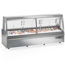 Balcão Refrigerado Peixaria GAPX-200 A - 2m Aço Inox Iluminação Led -2 a +7C 1019 Litros - Gelopar