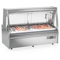 Balcão Refrigerado Peixaria GAPX-200 A - 2m Aço Inox Iluminação Led -2 a +7C 1019 Litros - Gelopar