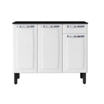 Balcão Rose Em Aço 3Portas 1Gaveta Com Tampo Itatiaia Branco