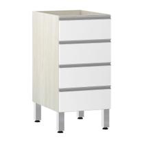 Balcão Sem Tampo 40cm Lis Legno Crem e Branco Mat Balcão Sem Tampo 40cm Lis Legno Crem e Branco Mat