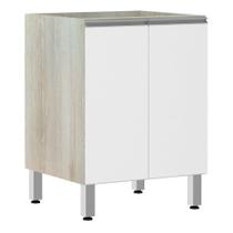 Balcão Sem Tampo 60cm Lis Legno Crem e Branco Mat Balcão Sem Tampo 60cm Lis Legno Crem e Branco Mat