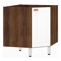 Balcão Sem Tampo Canto Diagonal Safir e Branco Pet