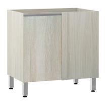 Balcão Sem Tampo De Canto Reto Luciane 80cm Lis Legno Crema