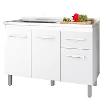 Balcao Sem Tampo Para Pia 120cm 9430 Branco Mobbs Balcao Sem Tampo Para Pia 120cm 9430 Branco Mobbs