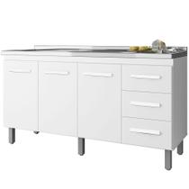 Balcao Sem Tampo Para Pia 150cm 9130 Branco Mobbs