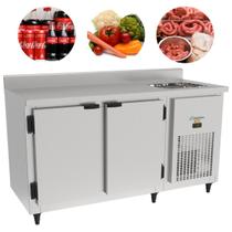 Balcão Serviço Com Pia Inox Escovado 2 Portas / Direto 1,50m KBSP-150DP - Kofisa