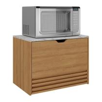 Balcão Suspenso Para Forno/micro-ondas 1 Porta E 1 Gaveta Multimóveis CR20345 Amêndoa/mármore Branco