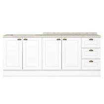 Balcao Tampo 120 cm Balcao Cooktop 80 cm Americana Branco Calcare Henn