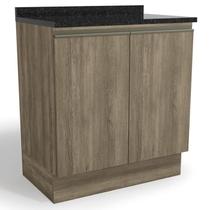 Balcao Tampo 2 Portas 80 cm Maxxi G744 Nogal Preto Kappesberg