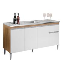 Balcão Tatiane Cozinha 4 Portas 1 Gaveta 150cm Sem Tampo AJL Móveis Balcão Tatiane Cozinha 4 Portas 1 Gaveta 150cm Sem Tampo AJL Móveis