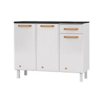 Balcão Triplo Diamante New Smart Branco Com 1 Gaveta Da Telasul 85x105x42