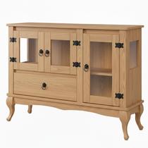 Balcão Vitrine 3 Portas 1 Gaveta e Vidro Lateral Marrom Balcão Vitrine 3 Portas 1 Gaveta e Vidro Lateral Marrom