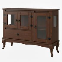 Balcão Vitrine 3 Portas 1 Gaveta e Vidro Lateral Tabaco
