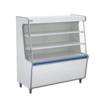 Balcão Vitrine Seco Expositor Art 100 Branco Faixa Azul
