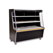 Balcão Vitrine Seco Expositor Art 100 Preto Faixa Amarelo