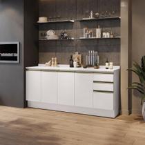 Balcões de Cozinha 100% MDF 200cm Branco Celeste Kappesberg Balcões de Cozinha 100% MDF 200cm Branco Celeste Kappesberg