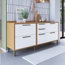 Balcões de Cozinha 100% MDF 3 Portas Basculantes 4 Gavetas e Tampos 200cm Vicenza Espresso Móveis Branco/Amêndoa Balcões de Cozinha 100% MDF 3 Portas Basculantes 4 Gavetas e Tampos 200cm Vicenza Espresso Móveis Branco/Amêndoa