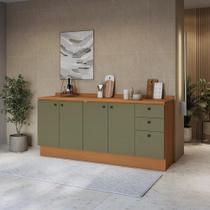 Balcões de Cozinha 200cm Canela/Verde Frevo Pixel Kappesberg