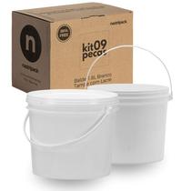 Balde 1.8 Litros Branco Para Doces 9 Pçs