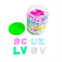 Balde 114pçs Baldinho Pote de Letras Letrinhas Alfabeto EVA